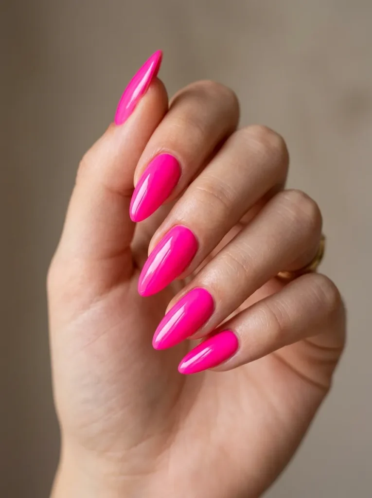 7. neon pink nails 202608202112