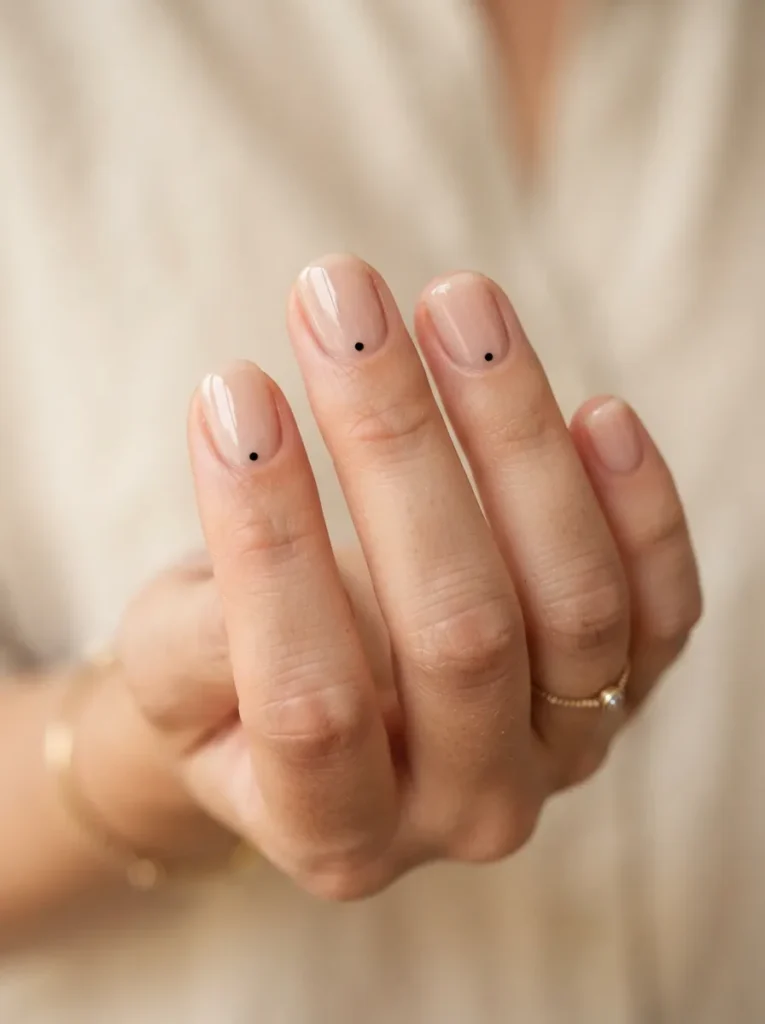 7. tiny dot accent nails 202608220429