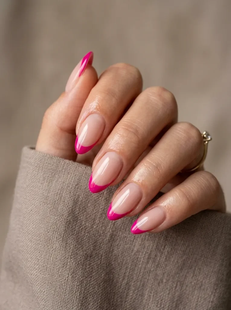9. fuchsia french tips 202608202113