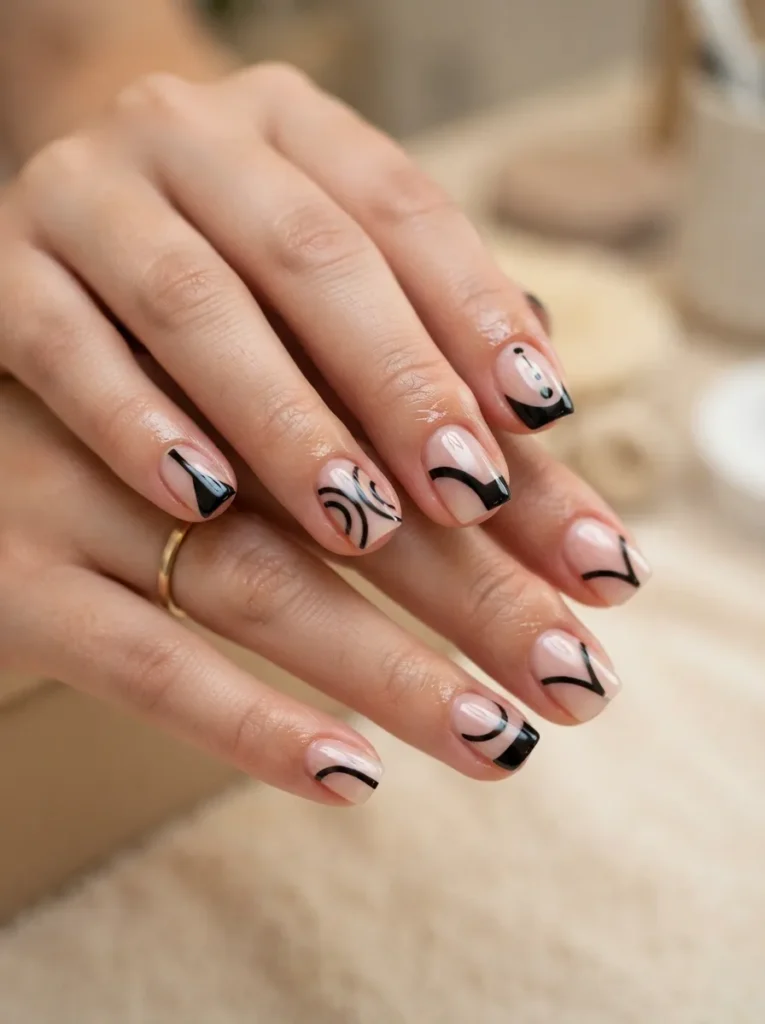 9. negative space square nails 202608170808